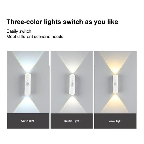 USB Wiederaufladbar Bewegung Sensor LED Nacht Licht Wand RGB Lichter Magnetisch - Bild 11 von 13