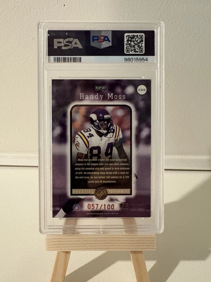 2000 Playoff Prestige Randy Moss Spectrum Vermelho /100 - PSA 9 - Imagem 2 de 4