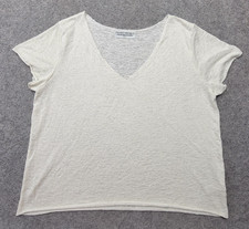 Project Social T Womens Beige Top Size M V-Neck USA Made