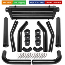 28" x 7" x 2.5" Universal Turbo Intercooler Kit with Intercooler + 8pcs Bent ...