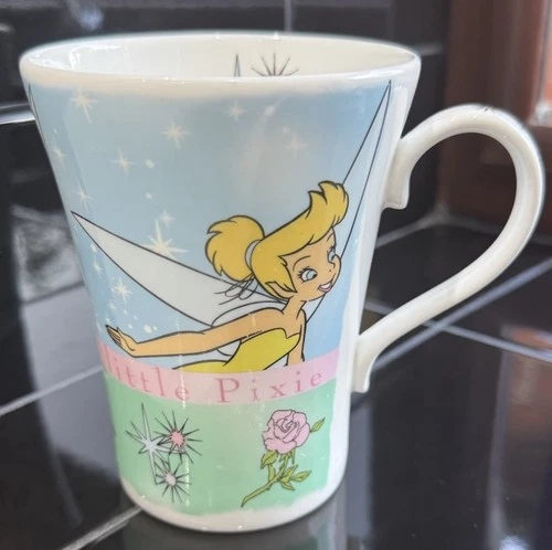 DISNEY STORE VINTAGE TINKER BELL IM SUCH A GLITZY LITTLE PIXIE CHINA MUG RARE