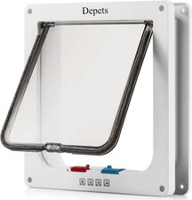 Large 4 Way Locking Cat Flap Door 9.9 x 9.2 Inch Weatherproof Pet Interior Door