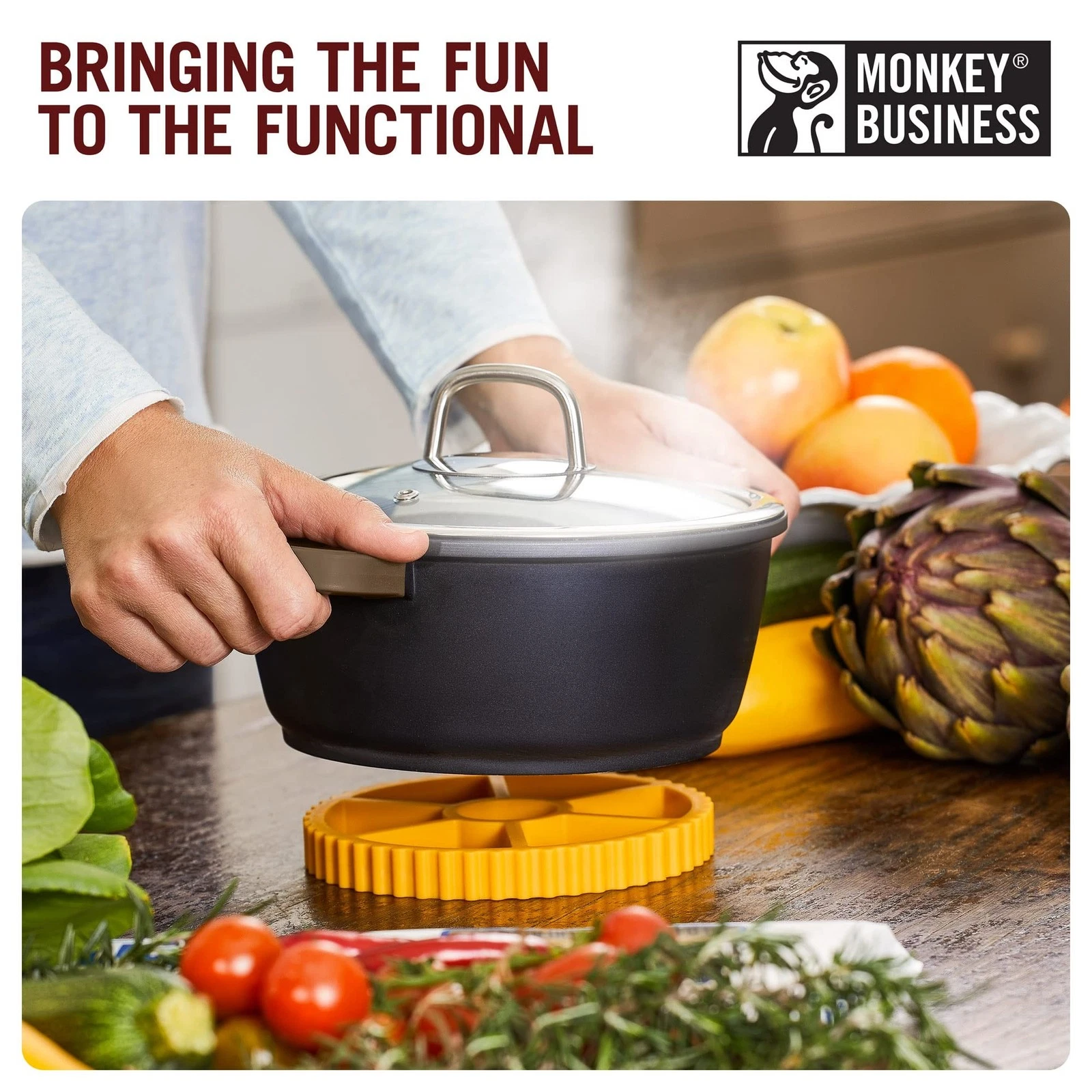 Monkey Business Rotelle-Shaped Silicone Kitchen Set - Thumbnail 3