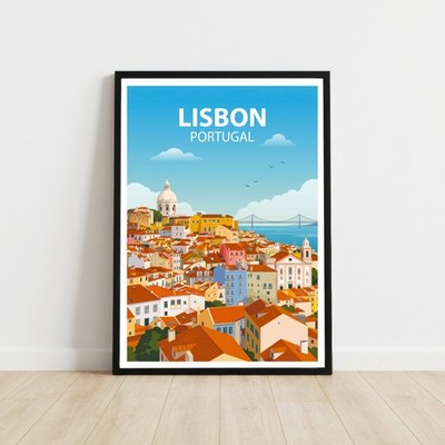 Lissabon Portugal Reise Poster Wandbild Kunstdruck Urlaub Geschenk