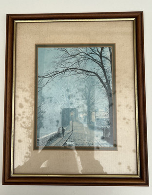 John Atkinson Grimshaw Lamplit Bridge gerahmter Druck A4 Leinwandoptik