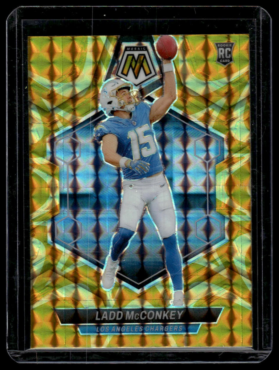 2024 Panini Mosaic #334 Ladd McConkey Mosaic Reactive Yellow