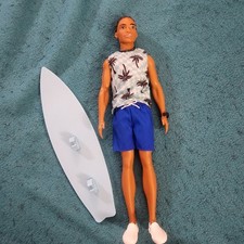 Fashionistas Ken Doll #235 with Braided Brown Hair & New Outfit with Surfboard