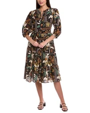 Velvet By Graham & Spencer Tiered Silk-Blend Midi Dress Women's