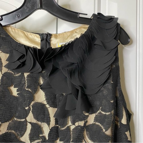 Abito da cocktail Liv by Habitat donna taglia 12 senza maniche nero pizzo sovrapposto LBD - Foto 3 di 9
