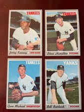 1970 Yankees Gene Michael #114, Bill Burbach (RC), Jerry Kenney, Steve Hamilton