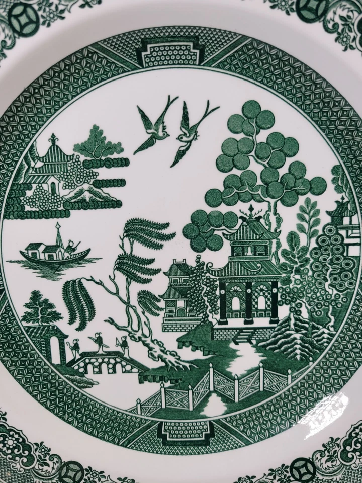 Spode Willow Plate Georgian Series Archive Collection 26.8cm Dia Dinner Green  - Image 2 of 4
