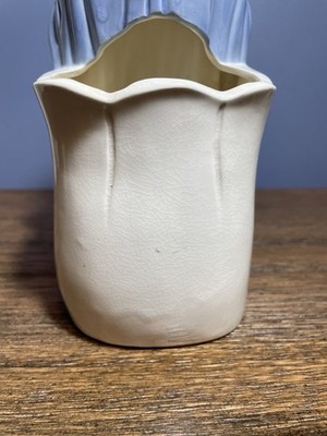 Vintage Japan Madonna Virgin Mary Planter Ceramic Blue Rhinestone