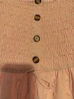CHICME Pink Strapless Smocked Romper Button Ruffle Woven Textured Size L — photo 3