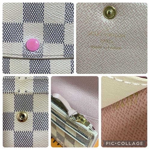 Louis Vuitton Damier Azur Emily Long Wallet Rose Ballerine N41625 France - Bild 12 von 12
