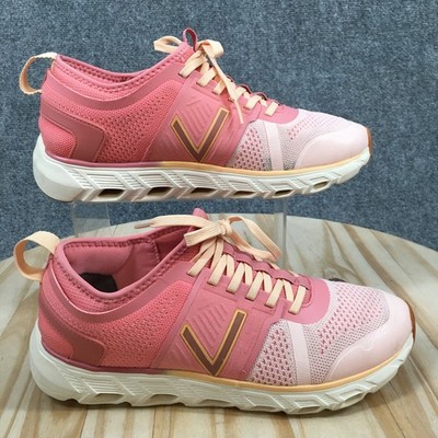 Vionic Shoes Womens 9.5 Captivate Sporty Lace Up Sneakers Pink White Fabric