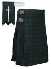 Traditional Scottish Black Watch 8 Yard Tartan Kilt 40