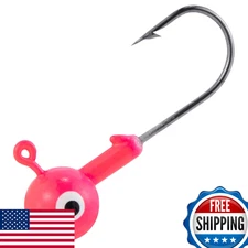 Dr.Fish 20x Crappie Fishing Jig Heads, 3/8oz Pink Round Ball Freshwater/Saltwate