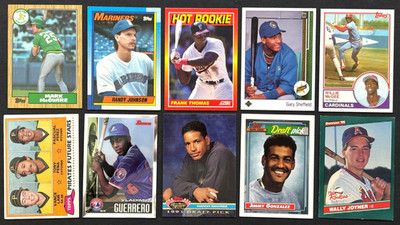 1980s & 90s Star Rookie Lot x10 Mark McGwire Randy Johnson Frank Thomas NM A4