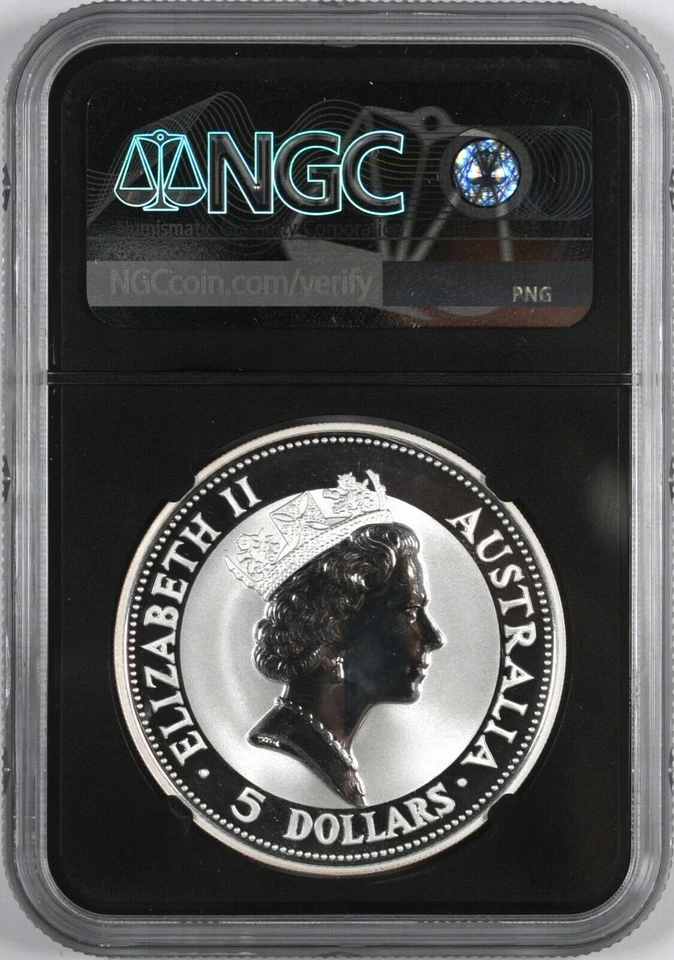 2006 Australia Kookaburra NGC MS 70  1 oz Silver BLACK Core signed Ed Harbuz - Image 2 of 2