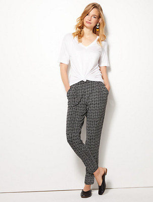 Print Jersey Tapered Trousers 32 