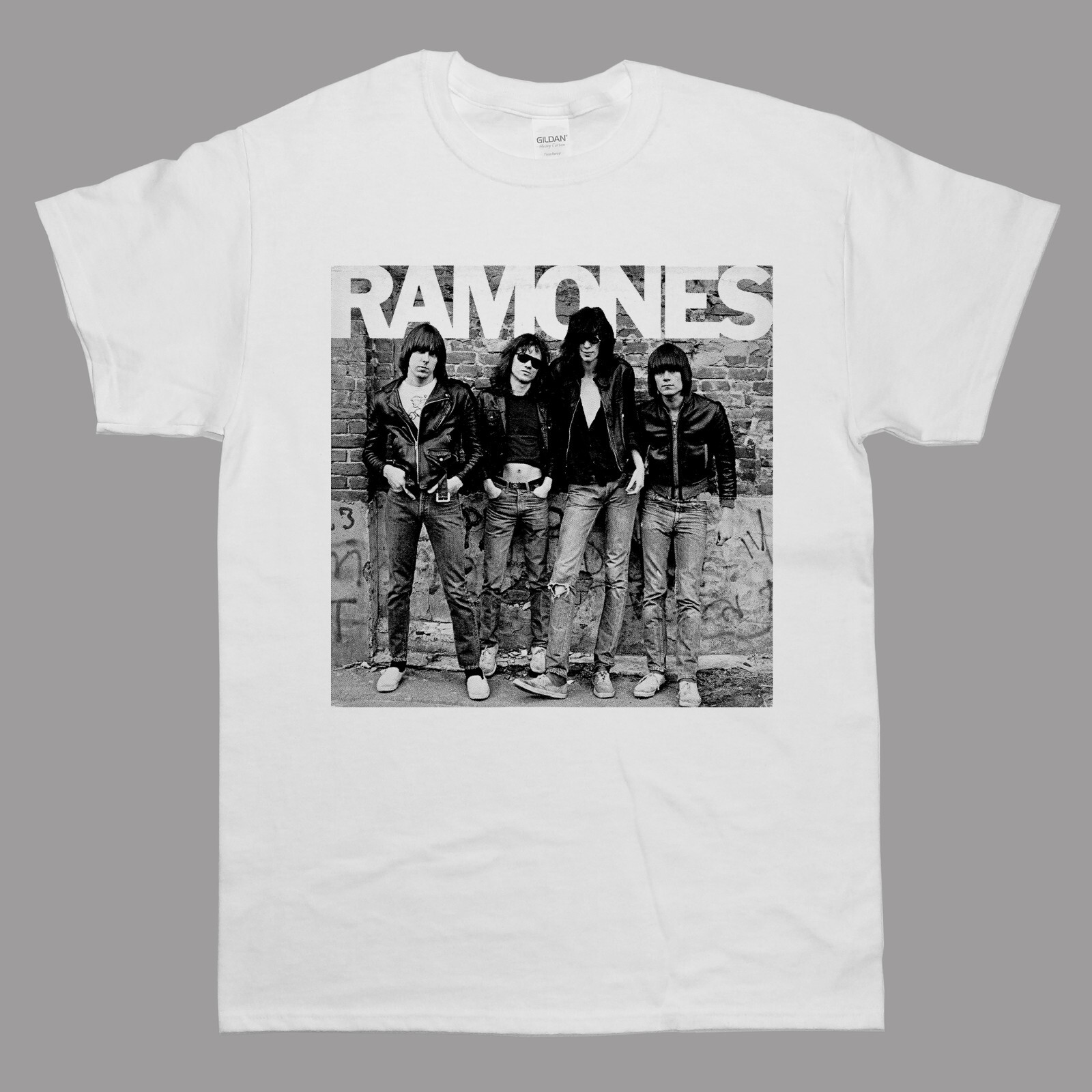 CAMISETA RAMONES Primer Álbum Tallas S M L XL XXL Colores Gris Ceniza, Blanco