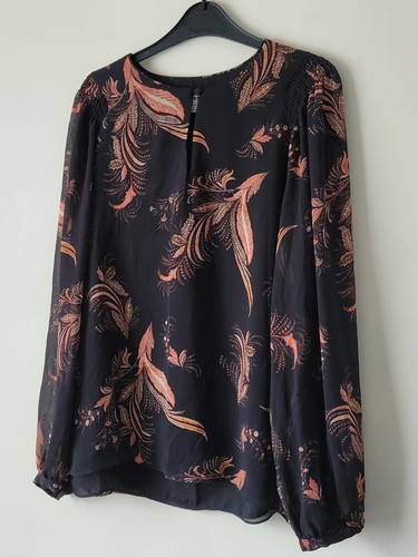 WHISTLES Paisley Leaf Print Blouse ~ Size Uk 16 Vgc RRP £109. - Picture 2 of 16