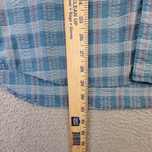 Vintage Levi’s San Francisco Herren Hemd Größe M Blau Knopfleiste Seersucker - Bild 6 von 14