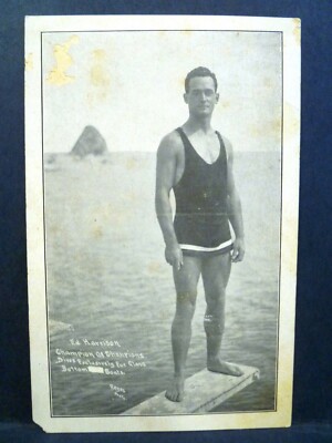 Postcard CA Santa Catalina Island Ed harrison Champion Diver