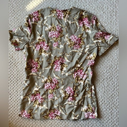 Talbots Floral Print Silk Short Sleeve Button Down Top/ Shirt Size 6 - Picture 5 of 5
