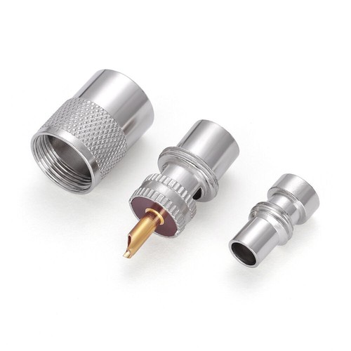Conector de soldadura PL259 enchufe con reductor paquete de 10 para cable coaxial RG8X EE. UU. - Imagen 2 de 10
