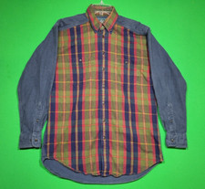 Vintage Woolrich Shirt Mens Med Plaid Long Sleeve Button Down Cahmois Cotton USA