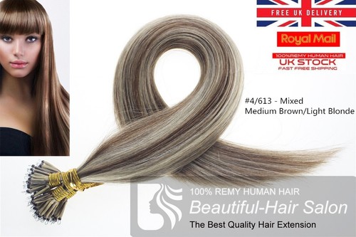 7A 20'' 1g/s Nano Ring Double Drawn Armenian/Indian Remy Human Hair Extensions - Picture 41 of 46