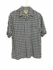 US Expedition est. 1959 Men's Short Sleeve Button Front Blue Plaid Shirt S Nice!