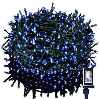 Christmas Lights String Connectable Blue Led Twinkle Green Wire Mood Lighting