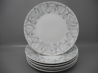 Rosenthal 6 Speiseteller Fortuna grün Zwiebeldekor Gemüse Essteller