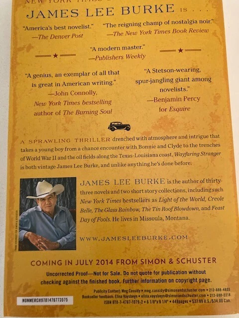 Jeames Lee Burke Lot: Robicheaux and Three Novels Advance ARCs - Image 3 of 4