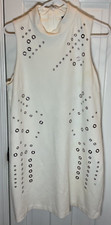 TAHARI WOMENS DRESS WHITE METAL GROMMETS SIZE 12  NWT