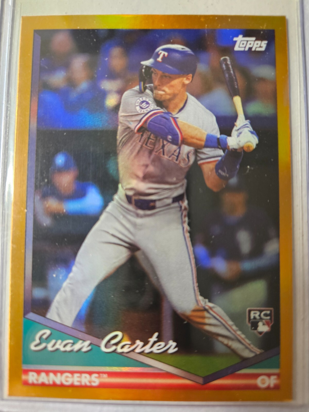 2024 Topps Archives - 1994 Topps Evan Carter #223 Orange Hot Foilboard /15 (RC)