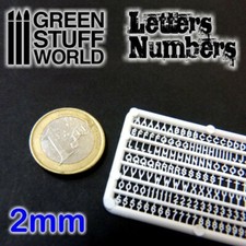 Letters and Numbers 2 mm - Raised letter signs Miniatures Bases