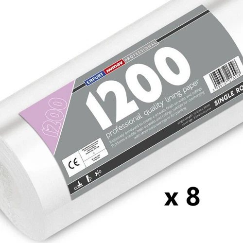 1 box (8 Single Rolls) Mav Erfurt 1200 Lining Paper 10m x 53cm