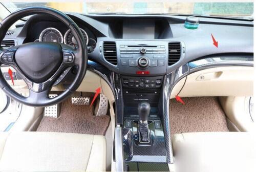For Acura TSX 2009-2014 Carbon Fiber Look Central Console Dashboard Strip Trim - Picture 5 of 9