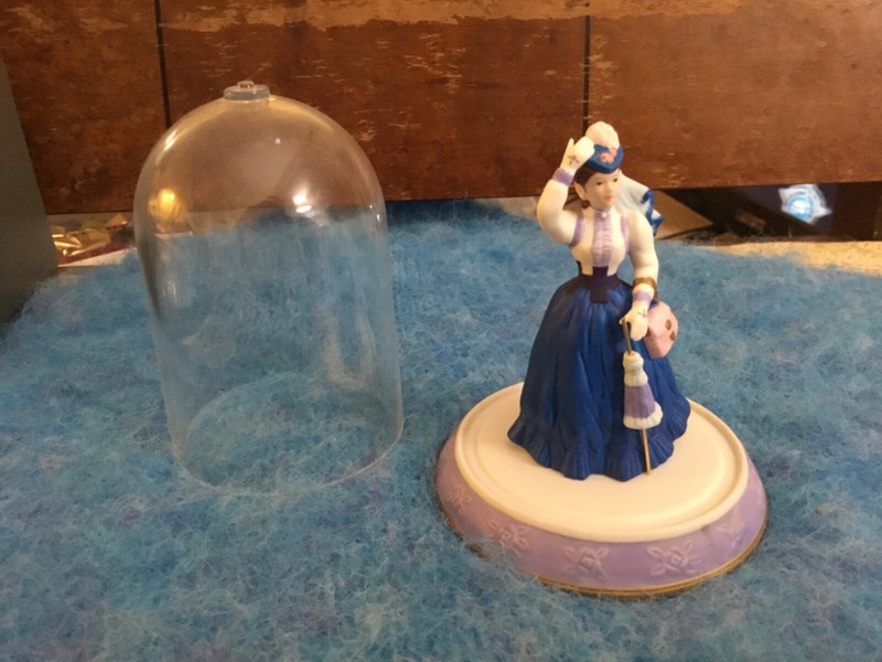 Mrs. Albee Avon Figurine Miniature with stand/cover 1996