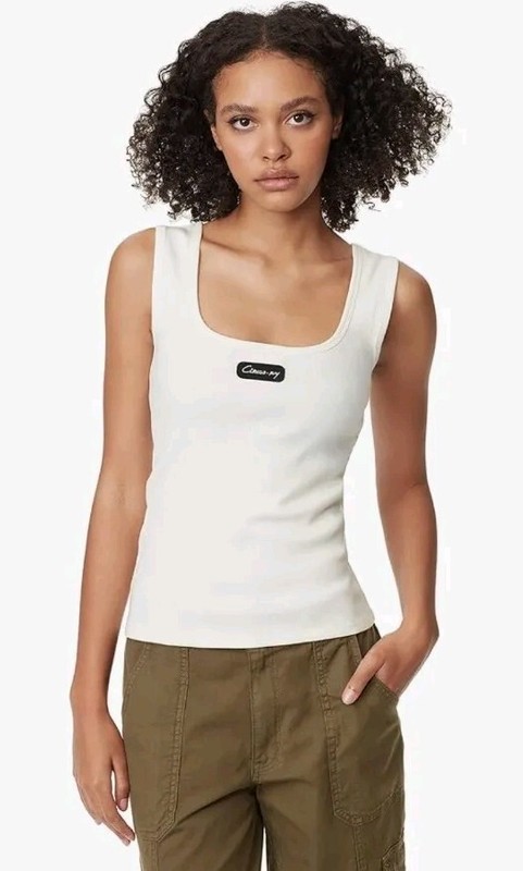 Circus Ny Women’s Tank Top Shirt White Marshmallow Valeria Scoop Neck  Size XL