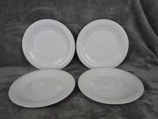 Gibson Housewares Imperial Braid Side Plate Set White 7.5" Diameter 4 Piece