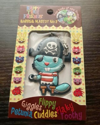 Happy Tree Friends HTF Rubber Mascot Keychain 2011 Mime & Russell