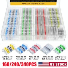 340/240PCS Solder Stick Waterproof Seal Sleeve Heat Shrink Butt Wire Connectors