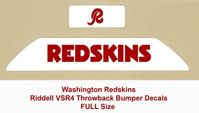 Washington Redskins Riddell VSR4 Football Helmet Bumper Decals - 20m Mil c
