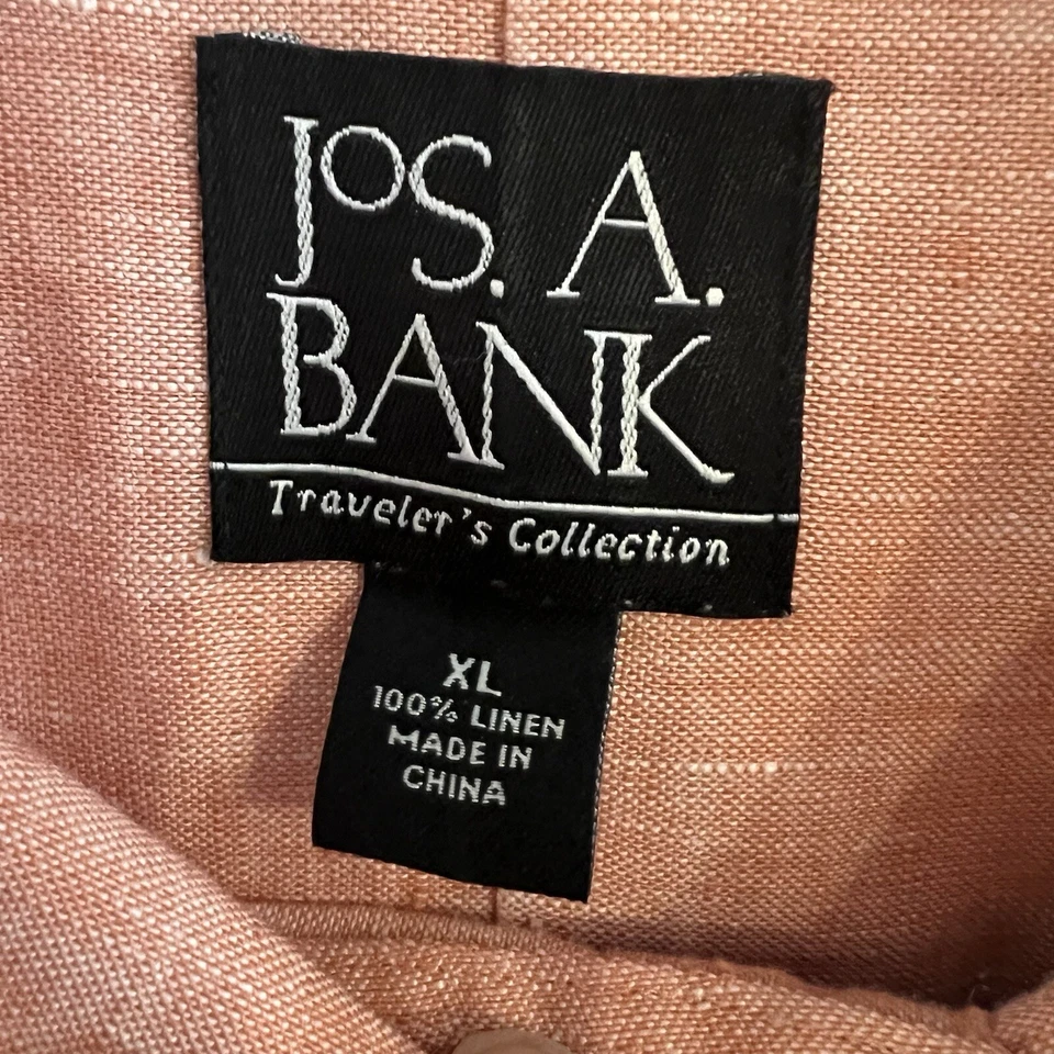 Jos A Bank Men’s 100% Linen Shirt XL  Set Of 2 - Image 3 of 4