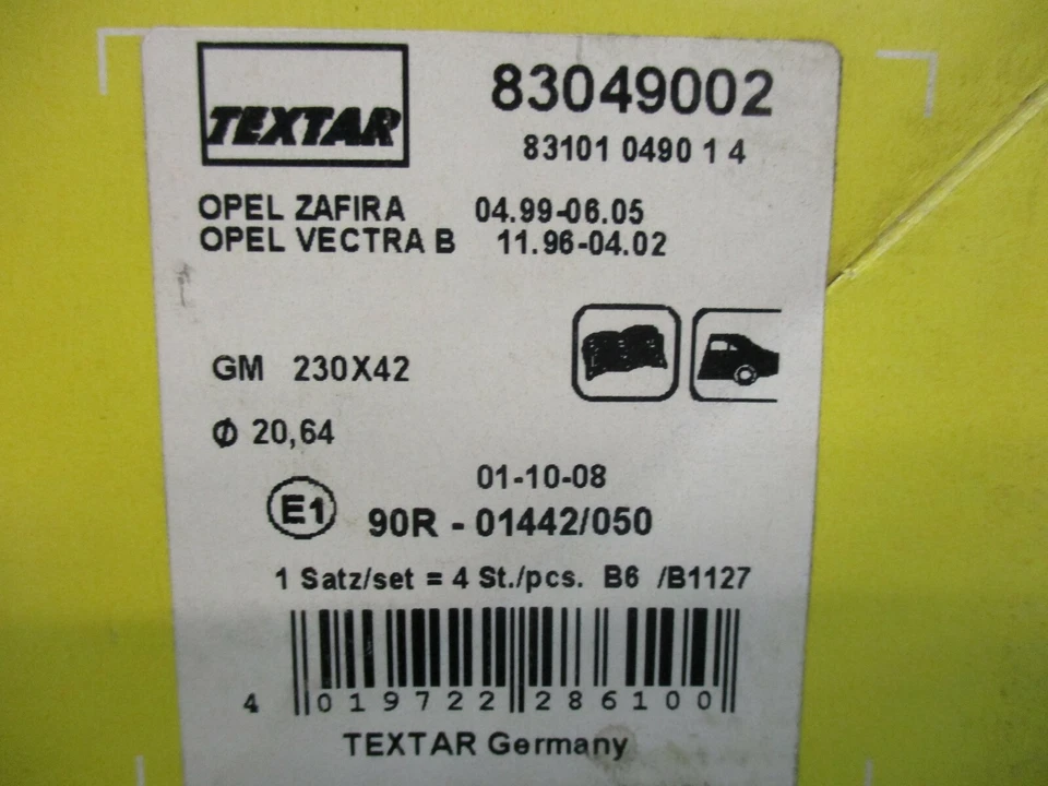 TEXTAR 83049002 Bremsbackensatz KIT OPEL ASTRA H GTC (A04) VECTRA B (J96) ZAFIRA - Bild 3 von 3