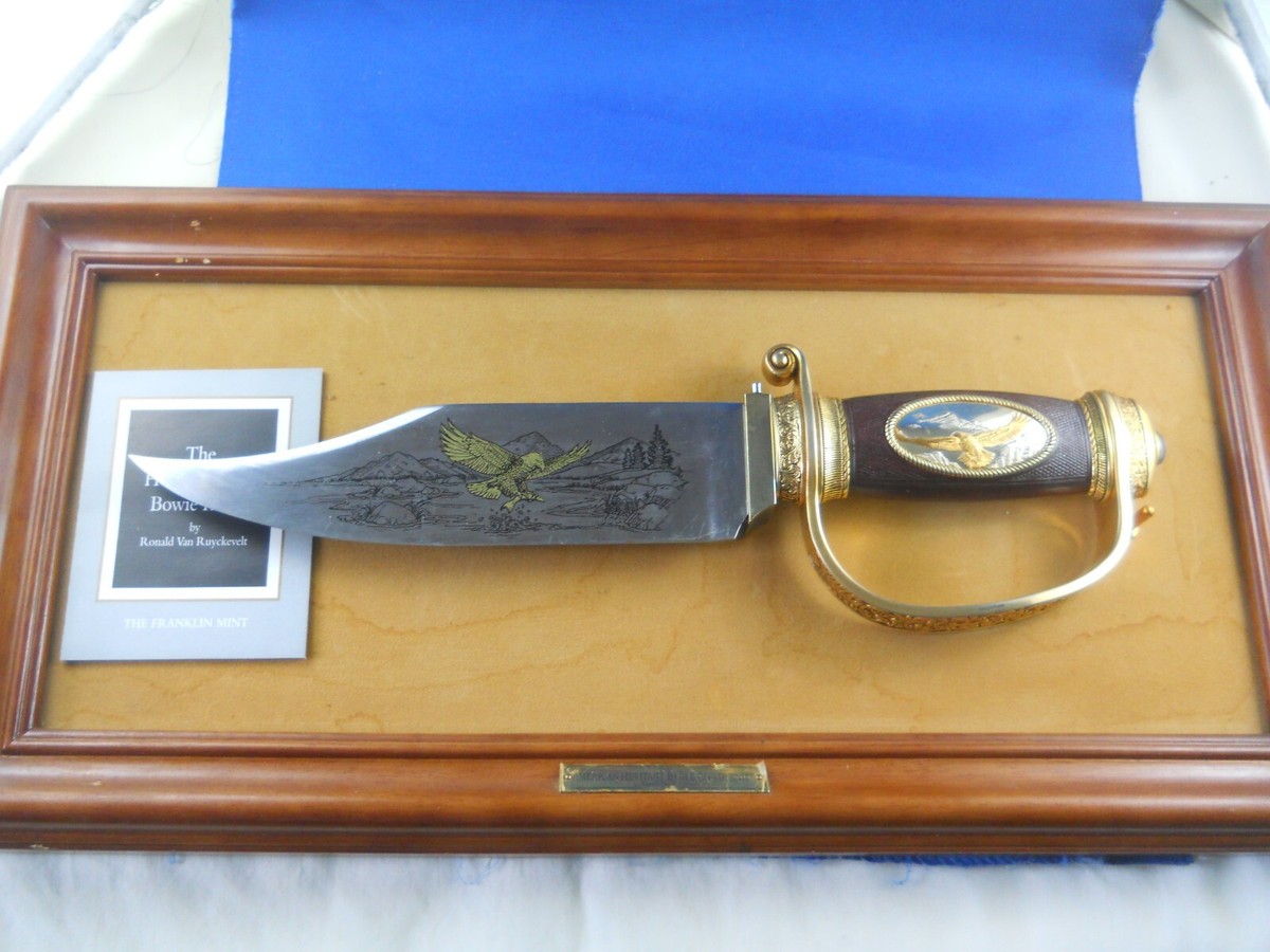 Franklin mint the Heritage Eagle Bowie knife w/ Display Frame | eBay